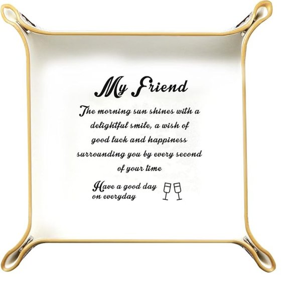 Fanousy Best Friend Gift Ideas, PU Leather Valet Tray Holder Organizer Women - Picture 1 of 4